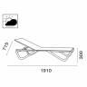 Шезлонг-лежак металлический Wave белый, тортора 1910х715х300 мм Шезлонг-лежак металлический Wave белый, тортора 1910х715х300 мм