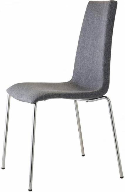 Стул с обивкой Mannequin Pop 4 legs хром, серый 475х520х900 мм