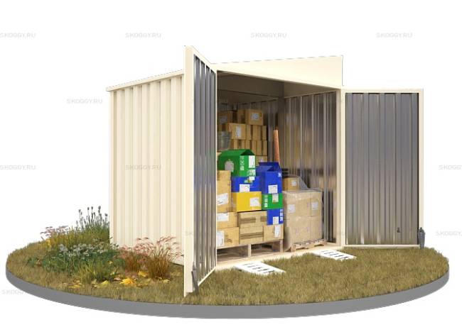 Хозблок SKOGGY секционный с односкатной крышей 2 х 2 м, слоновая кость