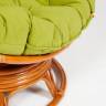 Кресло-качалка PAPASAN/ПАПАСАН w 23/01 B /с подушкой/ 115х78х104 см, Cognac (коньяк), флок Олива, 23