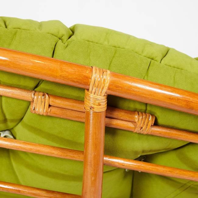 Кресло-качалка PAPASAN/ПАПАСАН w 23/01 B /с подушкой/ 115х78х104 см, Cognac (коньяк), флок Олива, 23 Cognac (коньяк)