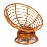 Кресло-качалка PAPASAN/ПАПАСАН w 23/01 B /с подушкой/ 115х78х104 см, Cognac (коньяк), флок Олива, 23