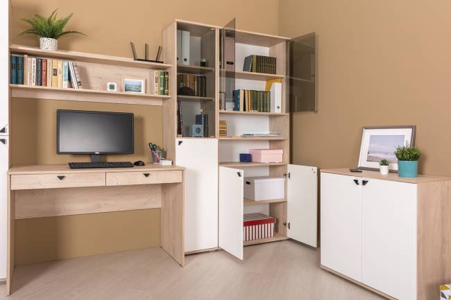 Стол с полкой Бостон цвет дуб эндгрейн элегантный