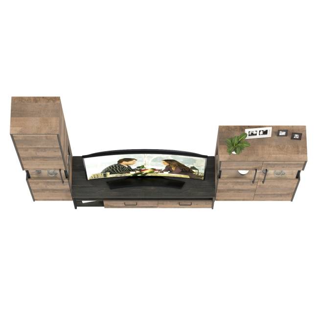 Мебель для гостиной в стиле лофт с подсветкой Трувор № 26 цвет дуб гранж песочный/интра Мебель для гостиной в стиле лофт с подсветкой Трувор № 26 цвет дуб гранж песочный/интра