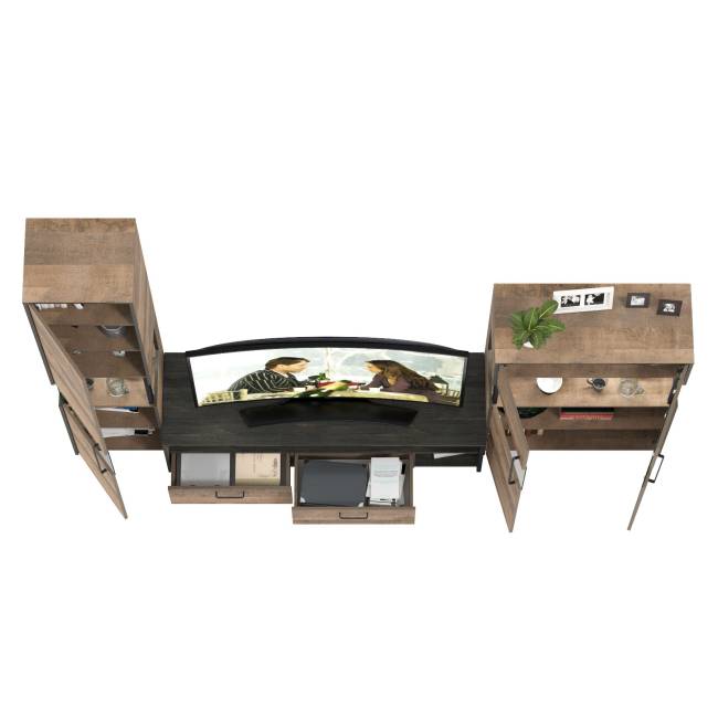 Мебель для гостиной в стиле лофт с подсветкой Трувор № 26 цвет дуб гранж песочный/интра Мебель для гостиной в стиле лофт с подсветкой Трувор № 26 цвет дуб гранж песочный/интра