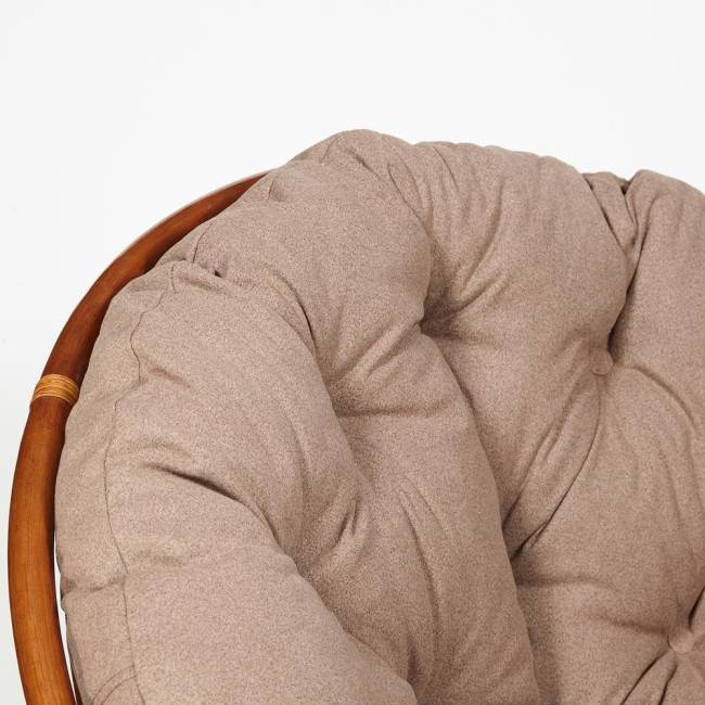 Кресло-качалка PAPASAN/ПАПАСАН w 23/01 B /с подушкой/ 115х78х104 см, Pecan (орех), экошерсть Коричневый, 1811-5 Pecan (орех)