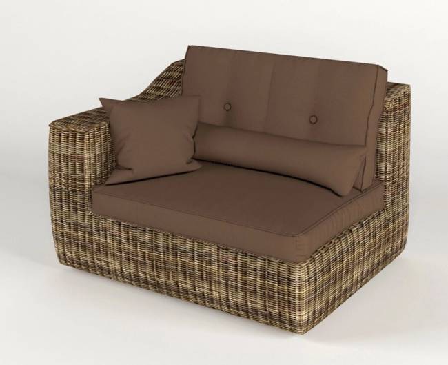 Диван модульный угловой "Сенатор", из искусственный ротанга, темно-светло-коричный
