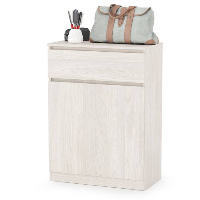 Тумба с вешалкой для верхней одежды и тумба-комод Ника цвет ясень анкор светлый Тумба с вешалкой для верхней одежды и тумба-комод Ника цвет ясень анкор светлый