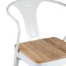 Стул TOLIX ARM WOOD с подлокотниками белый