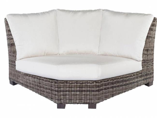 Диван модульный угловой "Авалон", из искусственного ротанга, серый, темно-серый