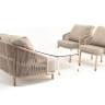"Верона" лаунж-зона 5-местная плетеная из роупа (веревки), каркас алюминиевый белый, роуп бежевый "Верона" лаунж-зона 5-местная плетеная из роупа (веревки), каркас алюминиевый белый, роуп бежевый