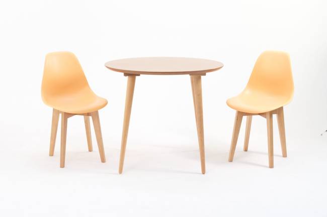 Стол Монте К 100 натур со стульями Сашш натур персик Стол Монте К 100 натур со стульями Сашш натур персик