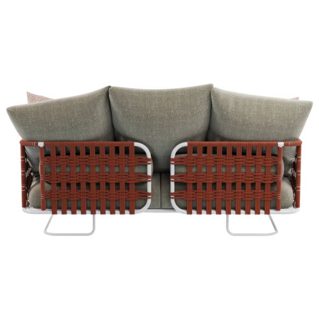 Диван плетеный мягкий Nido белый, 14, 6/10, 1/5, 6/5 2060х1000х1000 мм