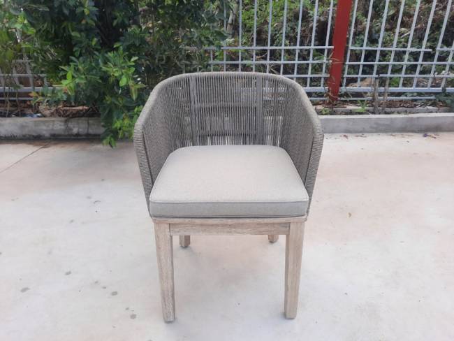 Кресло деревянное плетеное Flores натуральный 600х600х770 мм