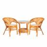 Комплект террасный Пеланги/Pelangi (стол со стеклом + 2 кресла) /с подушками/ ротанг, кресло 65х65х77см, стол диаметр 64х61см, медовый Honey (мед) ротанг Комплект террасный Пеланги/Pelangi (стол со стеклом + 2 кресла) /с подушками/ ротанг, кресло 65х65х77см, стол диаметр 64х61см, медовый Honey (мед) ротанг
