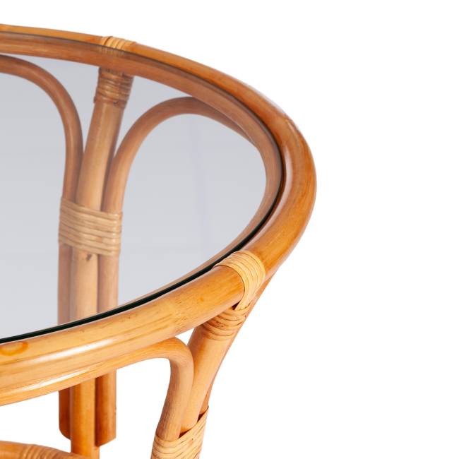 Комплект террасный Пеланги/Pelangi (стол со стеклом + 2 кресла) /с подушками/ ротанг, кресло 65х65х77см, стол диаметр 64х61см, медовый Honey (мед) ротанг Комплект террасный Пеланги/Pelangi (стол со стеклом + 2 кресла) /с подушками/ ротанг, кресло 65х65х77см, стол диаметр 64х61см, медовый Honey (мед) ротанг