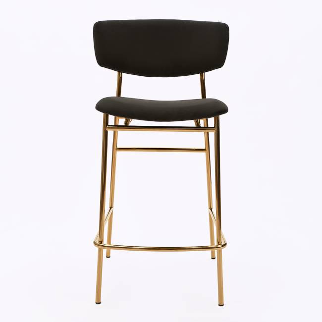 Дизайнерский полубарный стул Marko графит, основание золото Дизайнерский полубарный стул Marko графит, основание золото