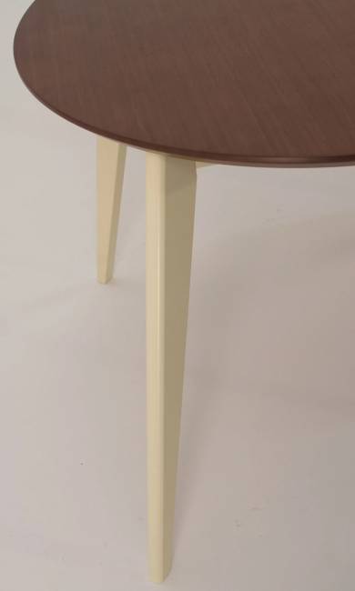 Стол обеденный круглый Сканди К90, слоновая кость/орех Стол обеденный круглый Сканди К90, слоновая кость/орех