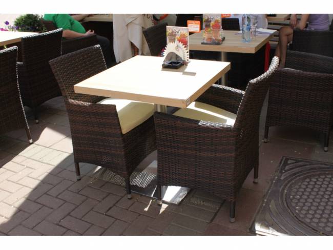 Кресло плетеное с подушкой GS 909 коричневый, бежевый 600х510х850 мм Кресло плетеное с подушкой GS 909 коричневый, бежевый 600х510х850 мм