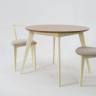 Стол Сканди К 90 слоновая кость/натур со стульями Франк слоновая кость велюр бежевый Стол Сканди К 90 слоновая кость/натур со стульями Франк слоновая кость велюр бежевый