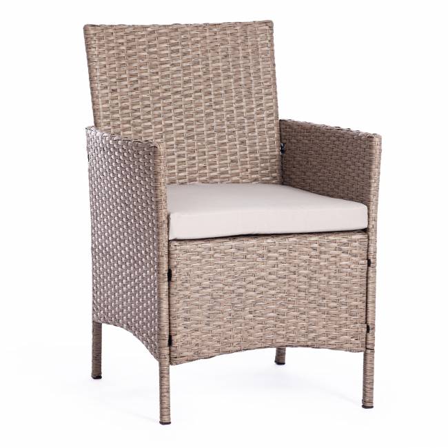 Лаундж сет (диван+2кресла+столик+подушки) (mod. 210013 А) пластиковый ротанг, 107х60х83см/60х60х83см/79,5х45,5х34см, серый, ткань: DB-11 светло-серый