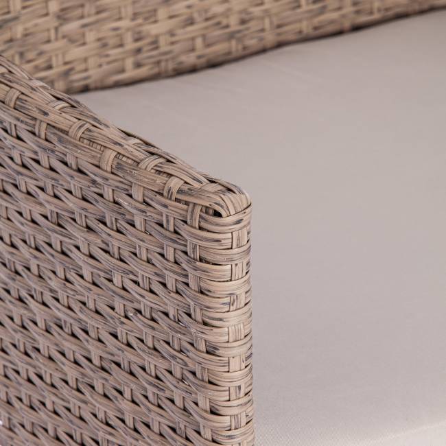 Лаундж сет (диван+2кресла+столик+подушки) (mod. 210013 А) пластиковый ротанг, 107х60х83см/60х60х83см/79,5х45,5х34см, серый, ткань: DB-11 светло-серый