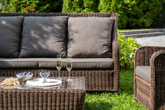 "Гляссе" лаунж-зона из искусственного ротанга, цвет коричневый "Гляссе" лаунж-зона из искусственного ротанга, цвет коричневый