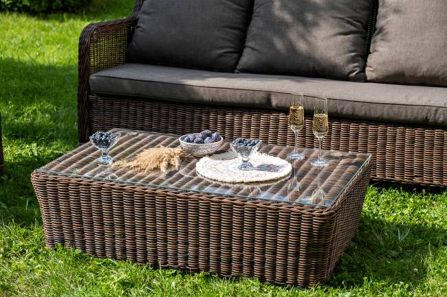 "Гляссе" лаунж-зона из искусственного ротанга, цвет коричневый "Гляссе" лаунж-зона из искусственного ротанга, цвет коричневый