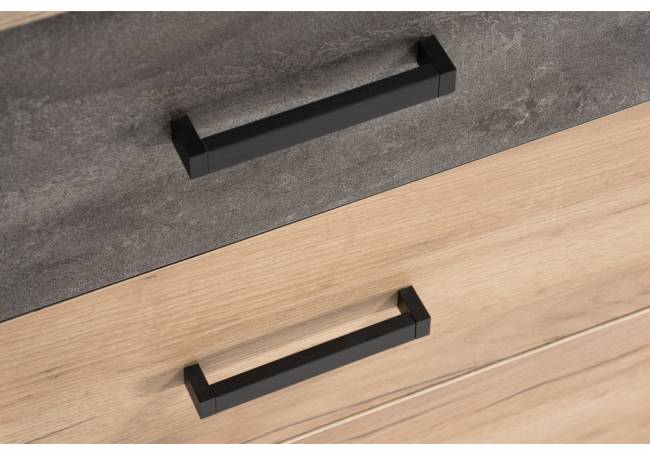 Комод Taika дуб золотой / камень темный