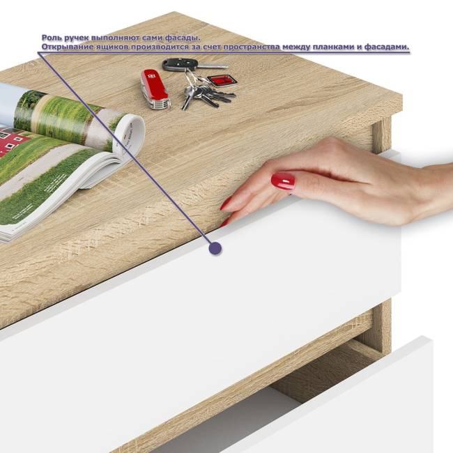 Большой комод МК1200.10 десять ящиков и письменный стол МСП1200 Мори цвет дуб сонома/белый Большой комод МК1200.10 десять ящиков и письменный стол МСП1200 Мори цвет дуб сонома/белый