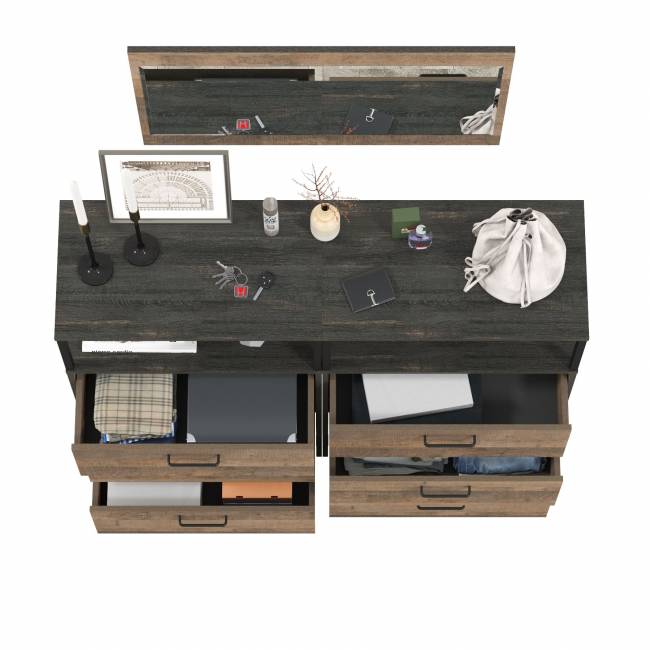 Два комода с ящиками Трувор 13.307.02 и зеркало цвет дуб гранж песочный/интра Два комода с ящиками Трувор 13.307.02 и зеркало цвет дуб гранж песочный/интра