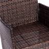 Лаундж сет (диван+2кресла+столик+подушки) (mod. 210013 А) пластиковый ротанг, 107х60х83см/60х60х83см/79,5х45,5х34см, темно-коричневый, ткань DB-18 серый