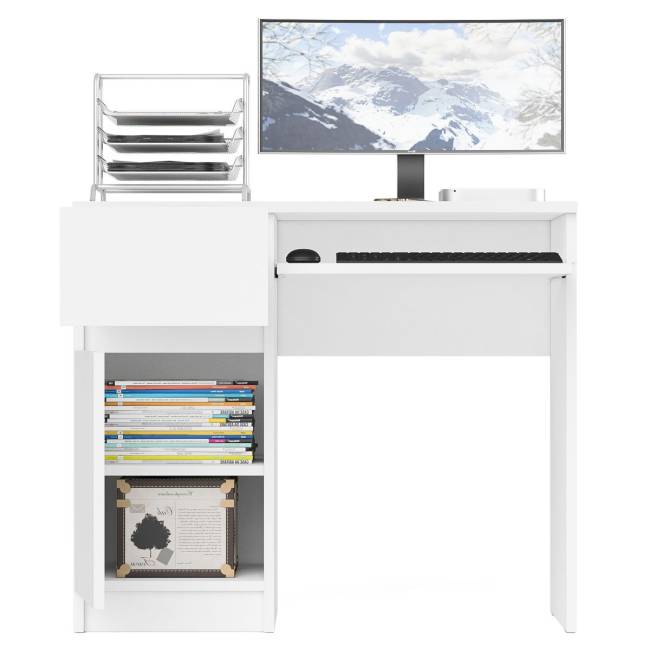 Стол компьютерный Мори МС-1 левый цвет белый Стол компьютерный Мори МС-1 левый цвет белый