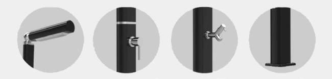 Душ уличный Quick Q125 матовый шифер 500х90х2100 мм