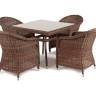 "Фредо" обеденная группа из искусственного ротанга, цвет коричневый