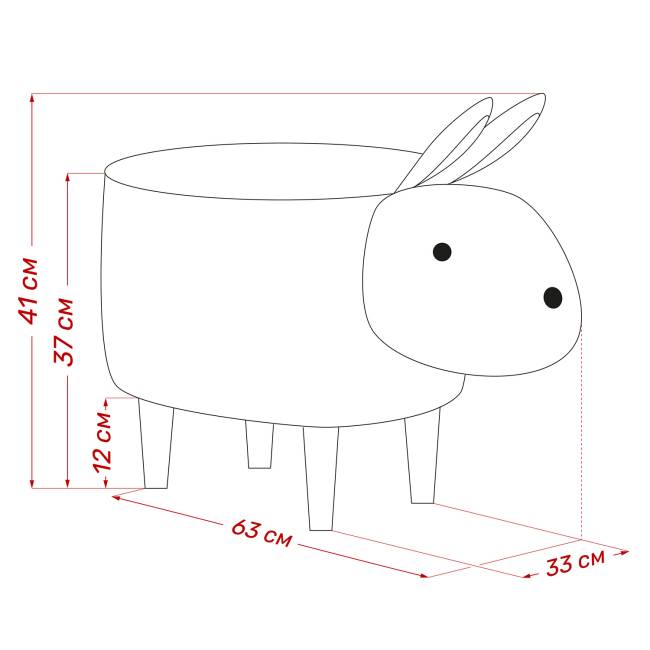 Пуф Leset Rabbit COMBI V32 серый Бук Пуф Leset Rabbit COMBI V32 серый Бук