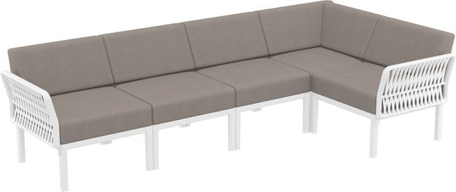 Комплект пластиковой мебели Portofino Lounge Corner белый, светло-коричневый
