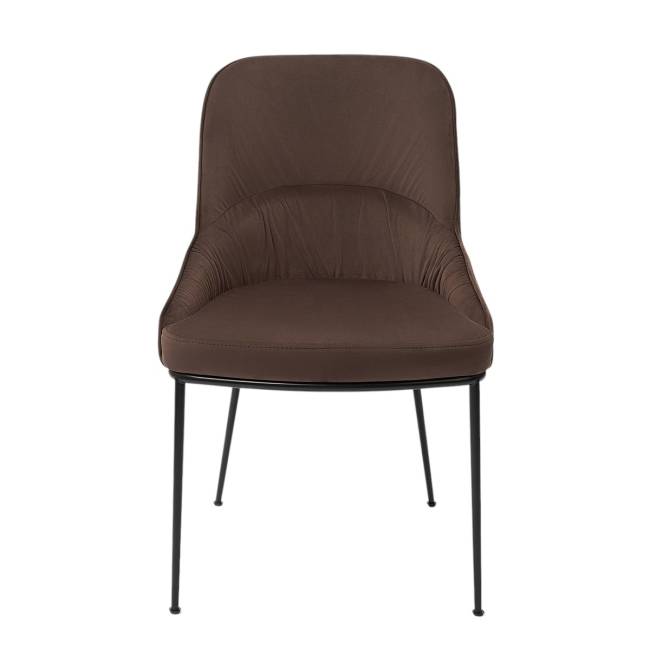Кресло Etna коричневое, основание черный металл