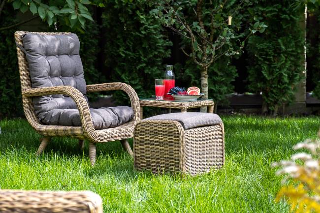 "Толедо" пуф плетеный, цвет соломенный "Толедо" пуф плетеный, цвет соломенный