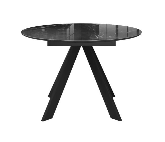 Стол DikLine SFC100 d1000 стекло Оптивайт Черный мрамор/подстолье черное