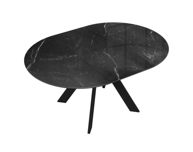 Стол DikLine SFC100 d1000 стекло Оптивайт Черный мрамор/подстолье черное