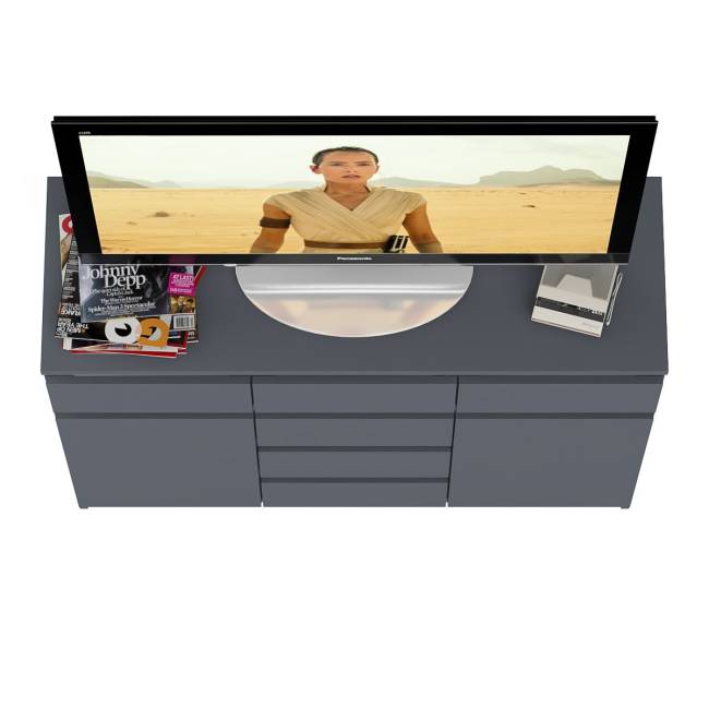 Комод с ящиками и дверками Мори МК1200.4 цвет графит Комод с ящиками и дверками Мори МК1200.4 цвет графит