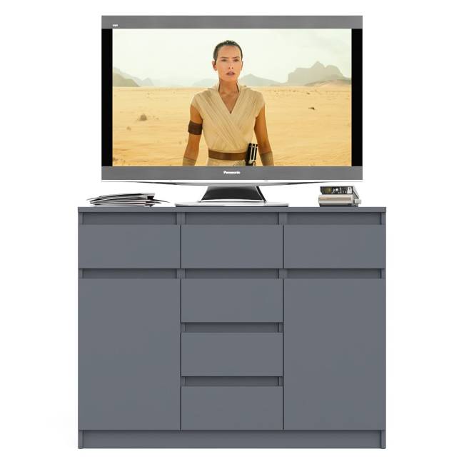 Комод с ящиками и дверками Мори МК1200.4 цвет графит Комод с ящиками и дверками Мори МК1200.4 цвет графит