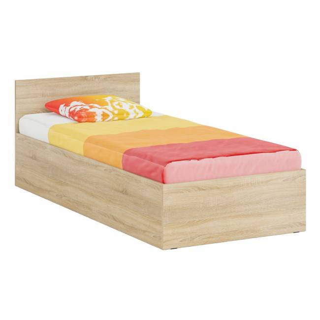 Кровать односпальная 900 с пеналом Стандарт цвет дуб сонома