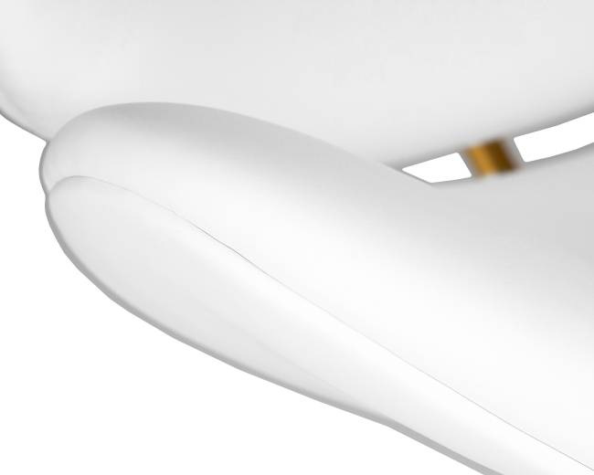 Кресло дизайнерское DOBRIN EMILY, белый винил YP17, золотое основание