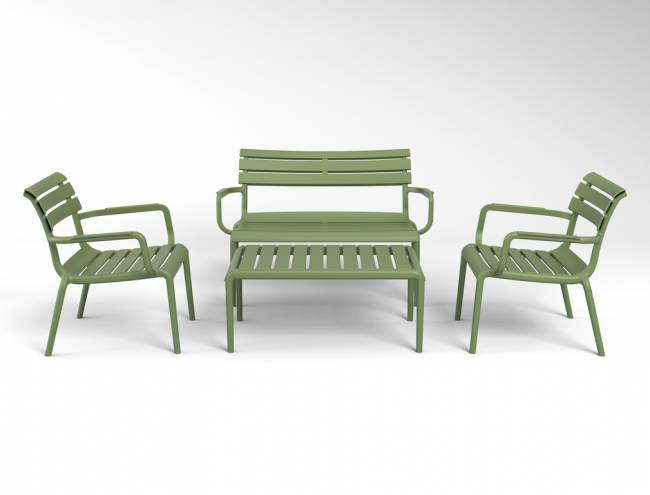 Столик пластиковый журнальный Paris Lounge Table оливковый 900х500х400 мм