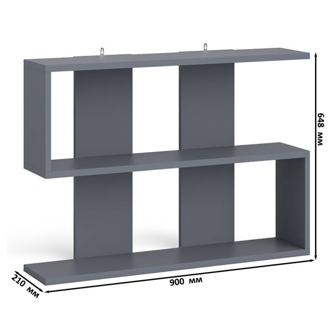 Стол компьютерный Мори МС-1 левый с верхней полкой и комодом с дверками и ящиками цвет графит