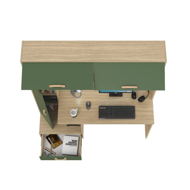 Письменный стол Лайт 03.243Н цвет плэйн/дымчатый зелёный