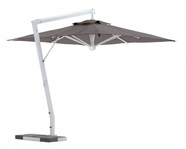 Зонт профессиональный 3х4 м Rimini Braccio белый, серо-коричневый 3000х4000 мм