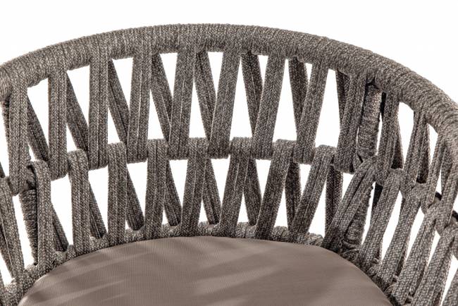 Кресло барное плетеное с подушкой Tahiti тортора, серебристый серый, тортора 560х570х1040 мм Кресло барное плетеное с подушкой Tahiti тортора, серебристый серый, тортора 560х570х1040 мм